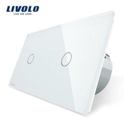   LIVOLO - ДВА ЕДИНИЧНИ КЛЮЧА В ЕДИН КРИСТАЛЕН ПАНЕЛ - БЯЛ VL-C7-C1/C1-11+2 X C701